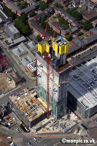 aerial photo of the
          beetham tower manchester uk