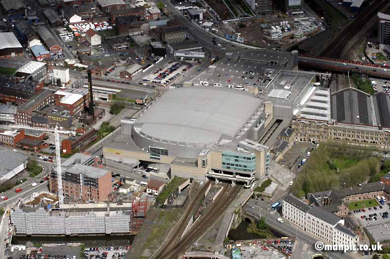 aerial photo of men arena
          manchester