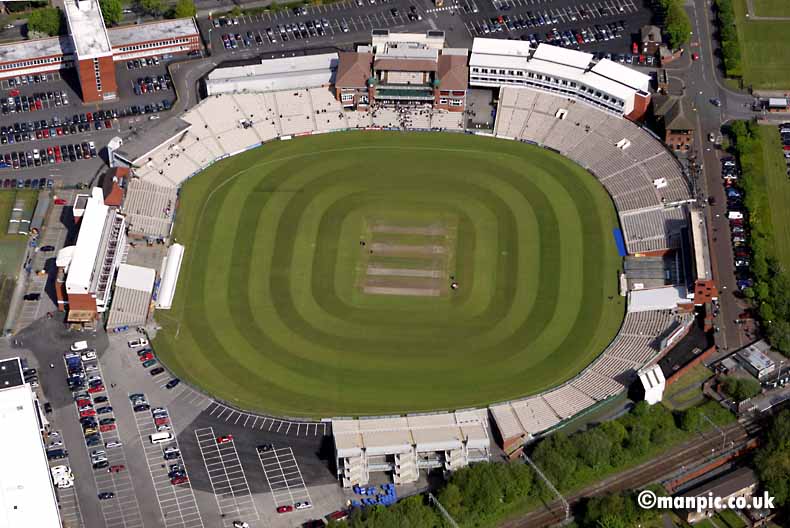 aerial photograph of
          old trafford cricket ground manchester